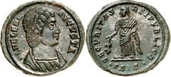 Helena (Hl.), Mutter von Constantinus I. +329. AE-Follis 19/18mm (326/327) 2,59g, Siscia, 3. Offizin. Drapierte Bï¿½ste mit Diadem n.r. FL HELENA - AVGVSTA / SECVRITAS - REI PVBLICE Helena steht mit Z