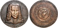 MEDAILLEN PERSONEN. MEDIZINER, darunter Sammlung Dr. Bösing. SCHULZE, Johann Heinrich *1687 Kolbitz +1744 Halle. Medaille o.J. (1979) \fbidis\ltrpar (o. Sign., v. H. Wagner-Kerkhof, b. Gießerei Noack,