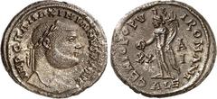 RÖMER RÖMISCHES KAISERREICH. MAXIMIANUS I. Herculius, 285-308,310. Bi-Follis 26/28mm (Herbst 301) 10,47g, Alexandria. Kopf m. Lkr. n.r. IMP C M A MAXIMIANVS P F AVG / GENIO POPV-LI ROMANI Genius steht