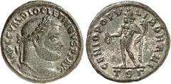 RÖMER RÖMISCHES KAISERREICH. DIOCLETIANUS Iovius 284-305. AE-Follis 27mm (302/303) 9,90g, Thessalonica, 3. Offizin. Kopf mit Lorbeerkranz n.r. IMP C C VAL DIOCLETIANVS P F AVG / GENIO POPV-LI ROMANI G