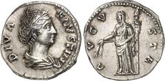 RÖMER RÖMISCHES KAISERREICH. Diva Faustina senior z.Z. Antoninus Pius 141/161. Denar 3,60g. Pallabüste n.r. DIVA - FAVSTINA / AVGV-STA Faustina-Ceres steht mit Fackel u. Ährenstrauß n.l. RIC 360, BMC 