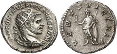 RÖMER RÖMISCHES KAISERREICH. CARACALLA, Augustus 198-217. Antoninian (216) 4,51g. Büste mit Panzer, Paludamentum und Strahlenkrone n.r. ANTONINVS PIVS AVG GERM / VENVS VICTRIX Venus steht mit Schild (