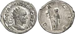 RÖMER RÖMISCHES KAISERREICH. TRAIANUS DECIUS 249-251. Antoninian 3,39g. Paludamentbüste m. Strkr. n.r. IMP C M Q TRAIANVS DECIVS AVG / D-A C I A Dacia steht mit Eselskopf-Sceptrum n.l. RIC 12b, C. 16.
