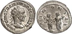 RÖMER RÖMISCHES KAISERREICH. TRAIANUS DECIUS 249-251. Antoninian 4,53g. Paludamentbüste m. Strkr. n.r. IMP C M Q TRAIANVS DECIVS AVG / PAN-NONI-AE Beide Pannoniae stehen v.v., schauen in gegengesetzte
