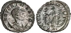 RÖMER RÖMISCHES KAISERREICH. Severina, Gemahlin des Aurelianus 274-275. Bi-Antoninian (275) 4,02g, Antiochia. Drapierte Büste mit Diadem auf Halbmond n. r. SEVERINA AVG / CONCORDIAE MILITVM Concordia 