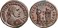 RÖMER RÖMISCHES KAISERREICH. DIOCLETIANUS Iovius, Senior Aug. 305-313. AE-Follis 24mm (308/310) 6,04g, Alexandria, 5. Off. Consularisbüste m. Lkr. n.r. D N DIOCLETIANO BAEATISS / PROVIDENTIA DEORVM Pr
