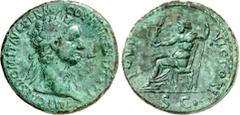 RÖMER RÖMISCHES KAISERREICH. DOMITIANUS, Augustus 81-96. AE-Sesterz (95/96) 23,84g. Kopf mit Lorbeerkranz n.r. IMP CAES DOMIT AVG GERM - COS XVII CENS PER P P / IOVI - VICTORI - S C Iupiter victor thr