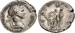 RÖMER RÖMISCHES KAISERREICH. TRAIANUS 98-117. Denar (114/116) 3,61g. Paludamentbüste m. Lkr. n.r. IMP TRAIANO OPTIMO AVG GER DAC P M TR P / COS [VI . P] . P . S . P . Q . R Iupiter conservator steht n