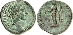 RÖMER RÖMISCHES KAISERREICH. COMMODUS, Augustus 177-192. AE-Sesterz (178) 23,31g. Kopf m. Lorbeerkranz n.r. L AVREL COMM-ODVS AVG TR P III / LIBERTAS[ AVG - IMP II] COS P P - S - C Libertas steht n.l.
