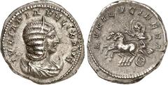 RÖMER RÖMISCHES KAISERREICH. Iulia Domna als Mutter des Caracalla 212-217. Antoninian (215) 5,69g. Pallabüste m. Diadem a. Mondsichel n.r. IVLIA PIA FELIX AVG / LVNA LVCIFERA Luna fährt in Biga n.l. R