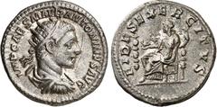 RÖMER RÖMISCHES KAISERREICH. ELAGABALUS 218-222. Antoninian (218/219) 4,47g. Palliumbüste m. Strkr. n.r. IMP CAES M AVR ANTONINVS AVG / FIDE-S EXER-CITVS Fides exercitus thront n.l. RIC 70, BMC 12-14,