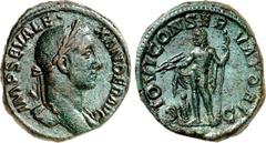 RÖMER RÖMISCHES KAISERREICH. SEVERUS ALEXANDER 222-235. AE-Sesterz (230) 20,02g. Kopf m. Pallium h. Hals m. Lkr. n.r. IMP SEV ALE . -XANDER AVG / IOVI CONSER-VATORI - S - C Iupiter conservator steht n