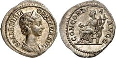 RÖMER RÖMISCHES KAISERREICH. Orbiana, Gemahlin des Sev. Alexander 225- 227. Denar (225/226) 2,37g Rom. Drapierte Büste mit Diadem n.r. SALL BARBIA ORBIANA AVG / CONCORDIA AVGG Concordia thront mit Dop
