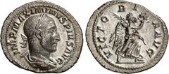 RÖMER RÖMISCHES KAISERREICH. MAXIMINUS I. Thrax 235-238. Denar (235/236) 2,78g. Büste mit Panzer, Paludamentum und Lorbeerkranz n.r. IMP MAXIMINVS PIVS AVG / VICTOR-IA AVG Victoria schreitet mit Kranz