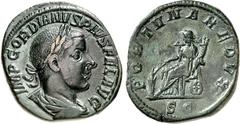 RÖMER RÖMISCHES KAISERREICH. GORDIANUS III. Augustus 238-244. AE-Sesterz (242) 18,49g. Belorb. drapierte Büste n. r. IMP GORDIANVS PIVS FEL AVG / FORTVNA REDVX SC Fortuna sitzt n. l., hält Steuer und 