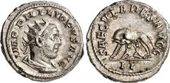 RÖMER RÖMISCHES KAISERREICH. PHILIPPUS I. Arabs 244-249. Antoninian (248) 5,25g. Drapierte Büste mit Strahlenkrone n. r. IMP PHILIPPVS AVGG / SAECVLARES AVGG Stehende Wölfin säugt Zwillinge, im Feld I