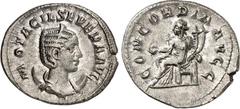 RÖMER RÖMISCHES KAISERREICH. Otacilia Severa, Gemahlin des Philippus I. 244-249. Antoninian (245/247) 3,79g. Pallabüste m. Diadem auf Mondsichel n.r. M OTACIL SEVERA AVG / CONCORDIA AVGG Concordia thr