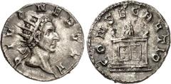 RÖMER RÖMISCHES KAISERREICH. Divi-Serie auf Kaiser des 1./3. Jh. 248(-252). DIVUS NERVA (96-98) Antoninian, 3,54g. Kopf mit Strahlenkrone n.r. DIVO NERVAE / CONSECRATIO Brennender Altar. RIC 84b, C. 1
