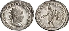 RÖMER RÖMISCHES KAISERREICH. TRAIANUS DECIUS 249-251. Antoninian 4,30g. Paludamentbüste m. Strkr. n.r. IMP C M Q TRAIANVS DECIVS AVG / GENIVS EXERC ILLYRICIANI Genius des Illyrer-Heeres steht nackt n.
