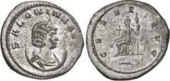 RÖMER RÖMISCHES KAISERREICH. Salonina, Gemahlin des Gallienus 253-268. Bi-Antoninian (264) 3,67g, Antiochia. Pallabüste m. Diadem auf Mondsichel n.r. SALONINA AVG / CERERI AVG Ceres thront n.l.; unten