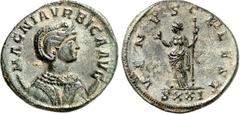 RÖMER RÖMISCHES KAISERREICH. Magnia Urbica, Gemahlin des Carinus 283-285. AE-Antoninian 3,20g, Ticinum, 2. Offizin. Drapierte Büste mit Diadem auf Mondsichel n.r. MAGNIA VRBICA AVG / VENVS C-ELEST Ven