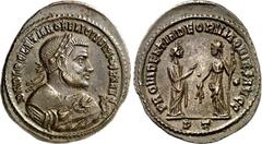 RÖMER RÖMISCHES KAISERREICH. DIOCLETIANUS Iovius, Senior Aug. 305-313. AE-Follis 31/27mm (306) 9,29g, Ticinum, 1. Off. Consularisbüste m. Lkr. n.r. D N DIOCLETIANO FELICISSIMO SEN AVG / PROVIDENTIA DE