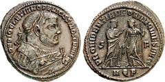 RÖMER RÖMISCHES KAISERREICH. DIOCLETIANUS Iovius, Senior Aug. 305-313. AE-Follis 28/29mm (305/306) 9,72g, Aquileia, 1. Off. Consularisbüste m. Lkr. n.r. D N DIOCLETIANO FELICISSIMO SEN AVG / PROVIDENT