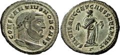 RÖMER RÖMISCHES KAISERREICH. Constantius I. Chlorus Caesar 293-305. Bi-Follis 26/28mm (299/303) 9,56g, Carthago, 3. Off. (Breiter) Kopf m. Lkr. n.r. CONSTANTIVS NOB CAES / SALVIS AVGG ET CAESS FEL KAR
