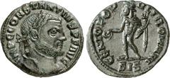 RÖMER RÖMISCHES KAISERREICH. CONSTANTIUS I. Chlorus Augustus 305-306. AE-Denar 17/19mm 2,26g, Siscia. Kopf m. Lkr. n.r. IMP C CONSTANTIVS P F AVG / GENIO POP-VLI ROMANI Genius steht n.l.; unten SIS. R
