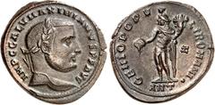 RÖMER RÖMISCHES KAISERREICH. MAXIMIANUS II. GALERIUS Augustus 305-311. AE-Follis 30/29mm (305) 10,79g, Antiochia. Kopf mit Lorbeerkranz n.r. IMP C GAL V MAXIMIANVS P F AVG / GENIO POPV-LI ROMANI Geniu