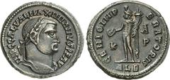 RÖMER RÖMISCHES KAISERREICH. MAXIMIANUS II. GALERIUS Augustus 305-311. AE-Follis 23/24mm (308/310) 6,45g, Alexandria, 1. Off. Kopf m. Lkr. n.r. (diverg. Kranzschleifen) IMP C GAL VAL MAXIMIANVS P F AV