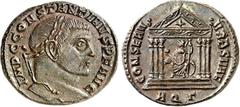 RÖMER RÖMISCHES KAISERREICH. CONSTANTINUS I. der Große, Augustus 306(310)-337. AE-Follis 23/26mm (307/310) 6,91g, Aquileia, 3. Off. Kopf m. Lkr. n.r. IMP C CONSTANTINVS P F AVG / CONSERV - VRB SVAE Ro