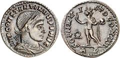 RÖMER RÖMISCHES KAISERREICH. CONSTANTINUS I. der Große, Augustus 306(310)-337. AE-Follis 20mm (317/318) 2,48g, Rom, 3. Offizin. Büste mit Panzer, Paludamentum und Lorbeerkranz n.r. IMP CONSTANTINVS P 