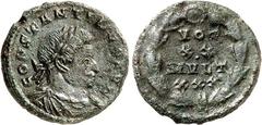 RÖMER RÖMISCHES KAISERREICH. CONSTANTINUS I. der Große, Augustus 306(310)-337. AE-Follis 13mm (317) 1,53g, Thessalonica, 3. Off. Büste mit Panzer und Lorbeerkranz n.r. CONSTAN-TINVS AVG / VOT XX - MVL