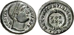 RÖMER RÖMISCHES KAISERREICH. CONSTANTINUS I. der Große, Augustus 306(310)-337. AE-Follis 18/19mm (327/329) 3,33g, Heraclea, 2. Offizin. Kopf, in den Nacken gelegt, mit Diadem n.r. CONSTAN-TINVS AVG / 