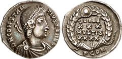 RÖMER RÖMISCHES KAISERREICH. CONSTANTIUS II. Augustus 337-361. Siliqua (360/363) 2,02g, Arles, 2. Off. Paludamentbüste m. Perlendiadem n.r. D N CONSTAN-TIVS P F AVG / VOTIS - XXX - MVLTIS - XXXX im Lo