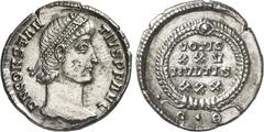RÖMER RÖMISCHES KAISERREICH. CONSTANTIUS II. Augustus 337-361. Schwere Siliqua (350-354) 2,97g, Konstantinopel, 9. Off. Kopf m. Perlendiadem n.r. D N CONSTAN-TIVS P F AVG / VOTIS - XXV - MVLTIS - XXX 