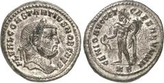 RÖMER RÖMISCHES KAISERREICH. Constantius I. Chlorus Caesar 293-305. AE-Follis 28mm (295/296) 9,89g, Cyzikus, 2. Off. (Schmaler) Kopf m. Lkr. n.r. FL VAL CONSTANTIVS NOB CAES / GENIO AVGG ET - CAESARVM