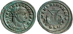 RÖMER RÖMISCHES KAISERREICH. Divus Constantius z.Z. Constantinus I. 317-318. AE-Follis 26mm 7,53g, London. Consularisbüste, bedeckt, m. Lorbeerkranz n.r. DIVO CONSTANTIO PIO / MEMORIA FELIX Altar zw. 