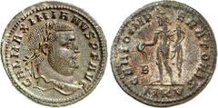 RÖMER RÖMISCHES KAISERREICH. MAXIMIANUS II. GALERIUS Augustus 305-311. AE-Follis 27mm (308/309) 6,27g, Cyzicus. Kopf mit Lorbeerkranz n.r. GAL MAXIMIANVS P F AVG / GENIO IMPERATORIS Genius steht nackt