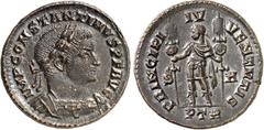 RÖMER RÖMISCHES KAISERREICH. CONSTANTINUS I. der Große, Augustus 306(310)-337. AE-Follis 25mm (307/308) 6,75g, Trier, 1. Off. Panzerbüste m. Lkr. n.r. IMP CONSTANTINVS P F AVG / PRINCIPI - IV-VENTVTIS