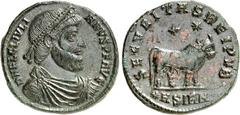 RÖMER RÖMISCHES KAISERREICH. IULIANUS II. Augustus 360/361-363. AE-Doppelmaiorina 28mm (362/363) 8,32g, Sirmium, 1. Offizin. Büste mit Panzer, Paludamentum und Perlendiadem n.r. D N IVLIANVS P F AVG /