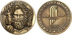 MEDAILLEN: Gewerbe, Ausbeute, Medezin, Sport, Religion, Kunstmedaillen SPORT. OLYMPISCHE SPIELE. Olympische Komitees. ATHEN Medaille 1996 auf 100 Jahre Olympische Spiele der Neuzeit 1896-1996. Zeuskop