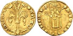EUROPA - GOLDMÜNZEN SPANIEN - ARAGON, KÖNIGREICH. ARAGON Königreich. PEDRO II. 1336- 1387. Florin Bz. Turm 3,43g Valencia Gold Lilie/ Steh. St. Johannes .Gold. Cayon 1996, Fr. 1. . GOLD