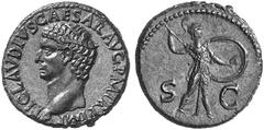 THE JULIO-CLAUDIAN DYNASTY CLAUDIUS, AD 41-54 No.: 33 Schätzpreis - Estimation CHF 1500.- As, AD 41-42; 12.90 g. Obv. TI CLAVDIVS CAESAR AVG P M TR P IMP Bare head l. Rev. S-C Minerva, draped and with