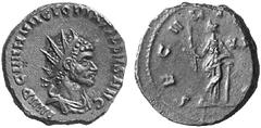 THE GALLIC EMPIRE QUINTILLUS, AD 270 No.: 244 Schätzpreis - Estimation CHF 400.- Double (?) antoninianus; 6.02 g. Obv. IMP C M AVR CL QVINTILLVS AVG Radiate, draped and cuirassed bust r. with short be