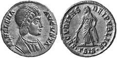 THE BRITISH EMPIRE For his mother HELENA, † AD 337 No.: 310 Schätzpreis - Estimation CHF 400.- Nummus, AD 326-327; Siscia; 3.82 g. Obv. FL HELENA - AVGVSTA Draped bust r., hair on the neck tied up in 