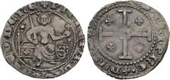 Coins of the Crusader States and Successors Kingdom of Cyprus. PETER I 1359-1369. Gros grand. Der König sitzt auf einem breiten Thron und hält Schwert und Reichsapfel, r. Schild mit dem Löwen von Zype
