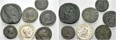 ANTIKE LOTS RÖMER Varia. Julia Mamaea , Sesterz; Gordian III ., Antoninian; Aurelian , Denar; Florianus , Antoninian; Diocletian , Antoninian; Maximinus Daza , Nummus; Helena , Nummus. Sehr schön und 