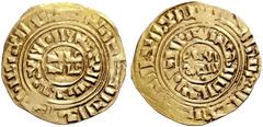COINS OF THE CRUSADER STATES AND SUCCESSORS CRUSADER IMITATIONS OF ARABIC COINS. KINGDOM OF JERUSALEM. Imitative Gold Coinage with the Fineness of 2/3, Mint: Accon. Imitation of a Fatimid dinar A thir